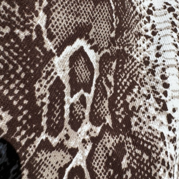 Topshop Moto Snakeskin Print Cropped Denim Jacked Brown and Cream Size 6 - Picture 5 of 5